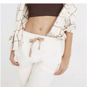 Madewell NWOT White better-fleece Retro Joggers